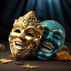 Venetian Theatrical Mask Representing Comedy and Tragedy
