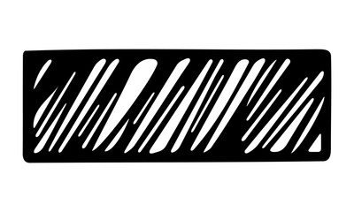 Hand drawn abstract black and white geometric pattern with diagonal cutout lines, creating striking high-contrast visual effect. Perfect for backgrounds, textures, or graphic design.