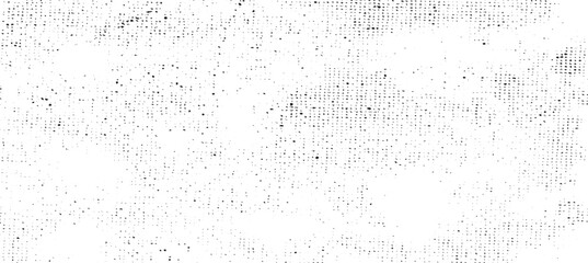 Abstract grunge black distressed dot dirty texture background. Abstract pattern of monochrome elements. Abstract dirty or scratch aging effect. Dusty and grungy scratch texture material or surface. 