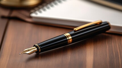 An expensive elegant pen with a notebook