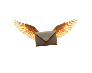 Obraz premium Flying envelope with wings