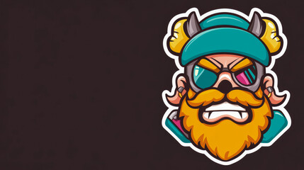Obraz premium Illustration of a stylized dwarf character with goggles and a determined expression