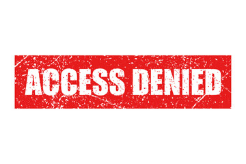 Access denied bright red stamp isolated on white background