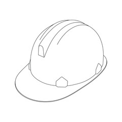 Hand drawn kids drawing vector illustration safety helmet cartoon isolated
