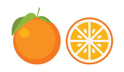 orange fruit vector flat design 
