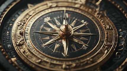 Ornate Compass: A Close-Up View