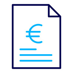 Euro Document Outline Color icon