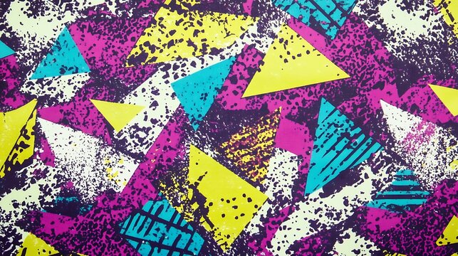 Abstract Geometric Shapes Pattern in Bright Colors