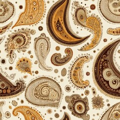 Seamless pattern design featuring paisley motifs creative studio environment artistic viewpoint