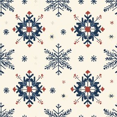 Seamless snowflake pattern design winter wonderland graphic art cozy atmosphere top-down view