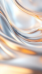 Reflective silver and gold liquid swirls create a mesmerizing futuristic metallic aesthetic, perfect for elegant phone wallpapers.
