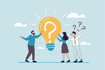 Solving problem, critical thinking root cause analysis to solution, answering question or success resolve issues, discover opportunity, creativity concept, businessman make idea from question mark.