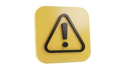 Isolated Yellow Alert Sign with Exclamation Mark