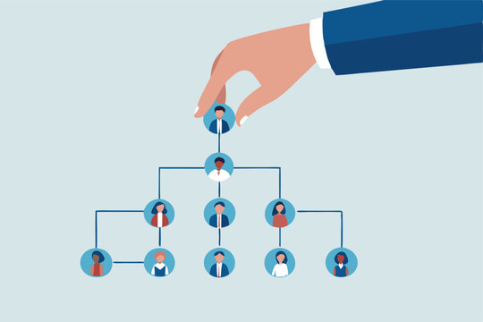 CEO, company leader or executive position, organization chart, hierarchy or team structure, role and responsibility, supervisor, department or division concept, businessman put CEO on org chart.