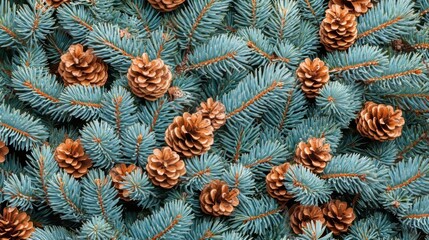 Obraz premium Pine branches, frosted and snow-covered, lie on the ground, creating a serene winter scene in the park