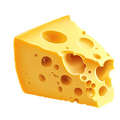 A slice of aged cheese with holes