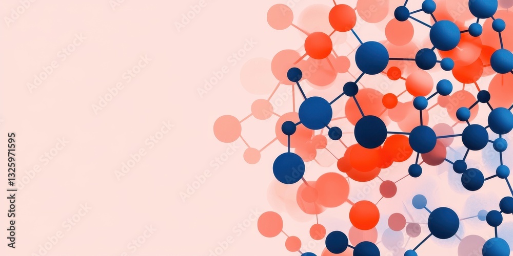 Poster An abstract design featuring colorful circles and nodes on a soft background, representing interconnectedness and scientific themes.