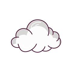 Cloud doodle color line icon with white background vector stock illustration