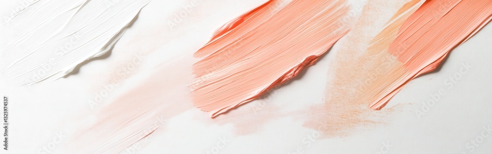 Aufkleber Abstract expression of soft hues on a white minimalist canvas emphasizing gentle brush strokes and subtle color transitions