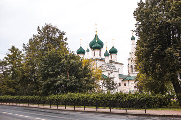 Church of Elijah the Prophet on a summer morning. Yaroslavl. A golden ring. Russia