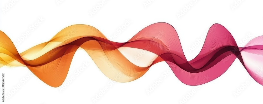 Poster abstract colorful waves in shades of orange, pink, and red create a fluid, dynamic design, represent