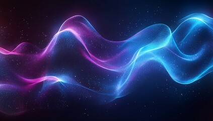 Obraz premium Dynamic waves of light and color digital art abstract studio close-up motion visualization