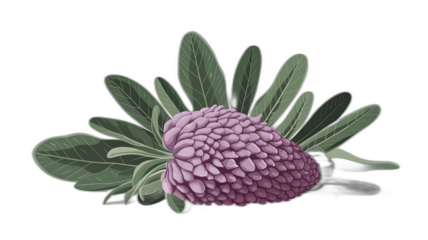 Realistic illustration of fresh, ripe lupine, emphasizing its smooth texture and vibrant color, against a clean white background for a fresh and minimalistic aesthetic.