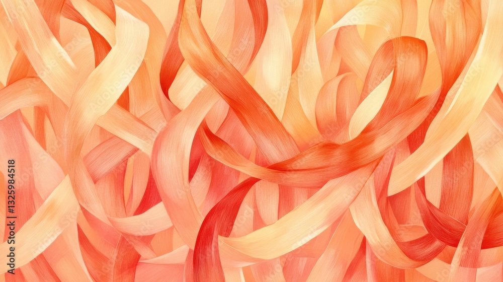 Leinwandbilder Elegant ribbons of flowing pencil strokes create a warm and inviting abstract composition with soft colors