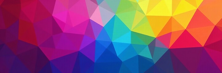 Vibrant and dynamic geometric shapes in a rainbow gradient, background, graphic, shapes