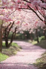 Naklejka premium pink cherry blossom, Generative AI 