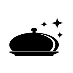 Obraz premium Restaurant cloche icon. Tray plate icon. Food platter serving icon.Symbol of service, menu, catering. Serving food icon. Flat vector illustration design.