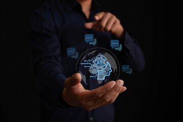 artificial intelligence, connection, horizontal, intelligence, photography, robot, artificial, color image, communication, concepts, futuristic, innovation, internet, one person, people, technology, a