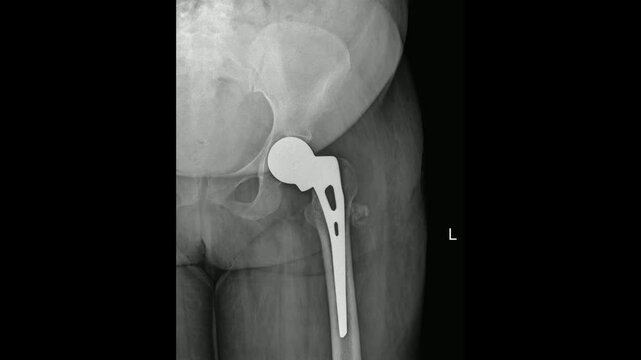 Hip Prosthetic X-Ray Showing Artificial Joint Replacement