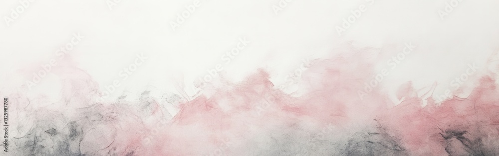 Poster abstract artwork featuring muted pink and gray pencil strokes that evoke a calming atmosphere and su