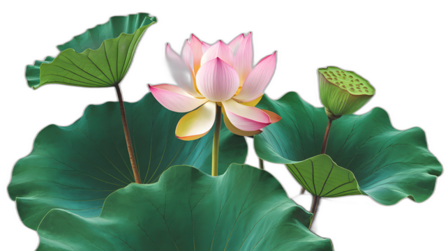 Realistic illustration of fresh, ripe lotus, emphasizing its smooth texture and vibrant color, against a clean white background for a fresh and minimalistic aesthetic.