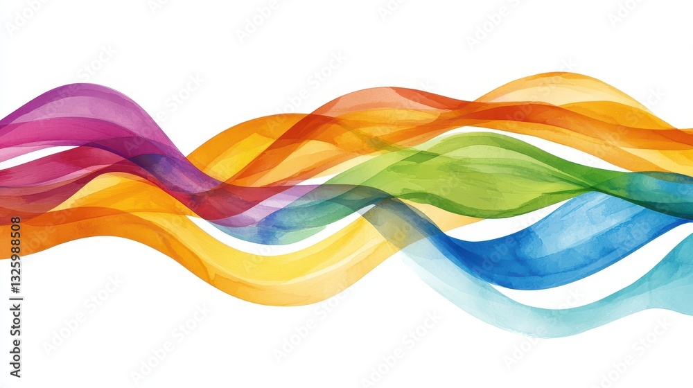 Poster A vibrant, flowing wave pattern in multiple colors, showcasing smooth transitions and a sense of motion.