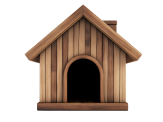 Wooden dog house design with rustic charm and natural finish
