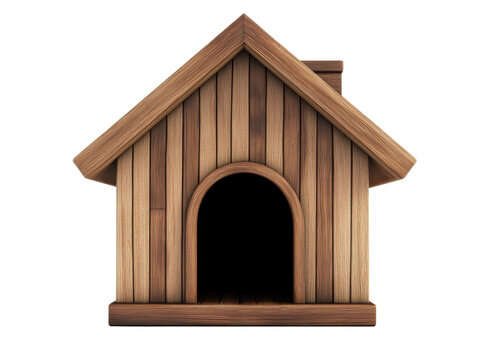 Wooden dog house design with rustic charm and natural finish