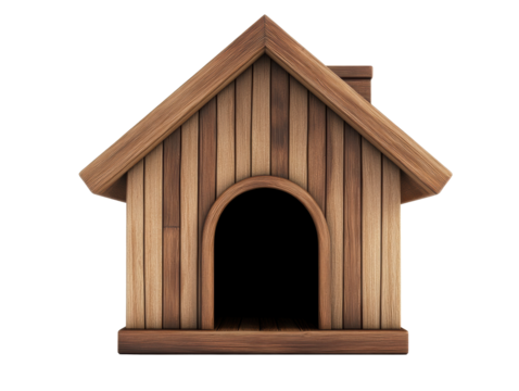 Wooden dog house design with rustic charm and natural finish