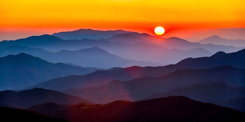 Obraz premium sunrise in mountains
