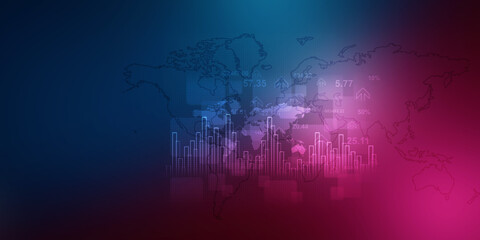 2d illustration Stock market online business concept. business Graph 
