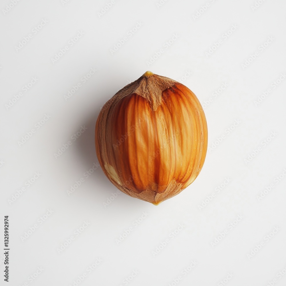 Poster Roasted hazelnut displaying smooth texture and rich color on a plain background