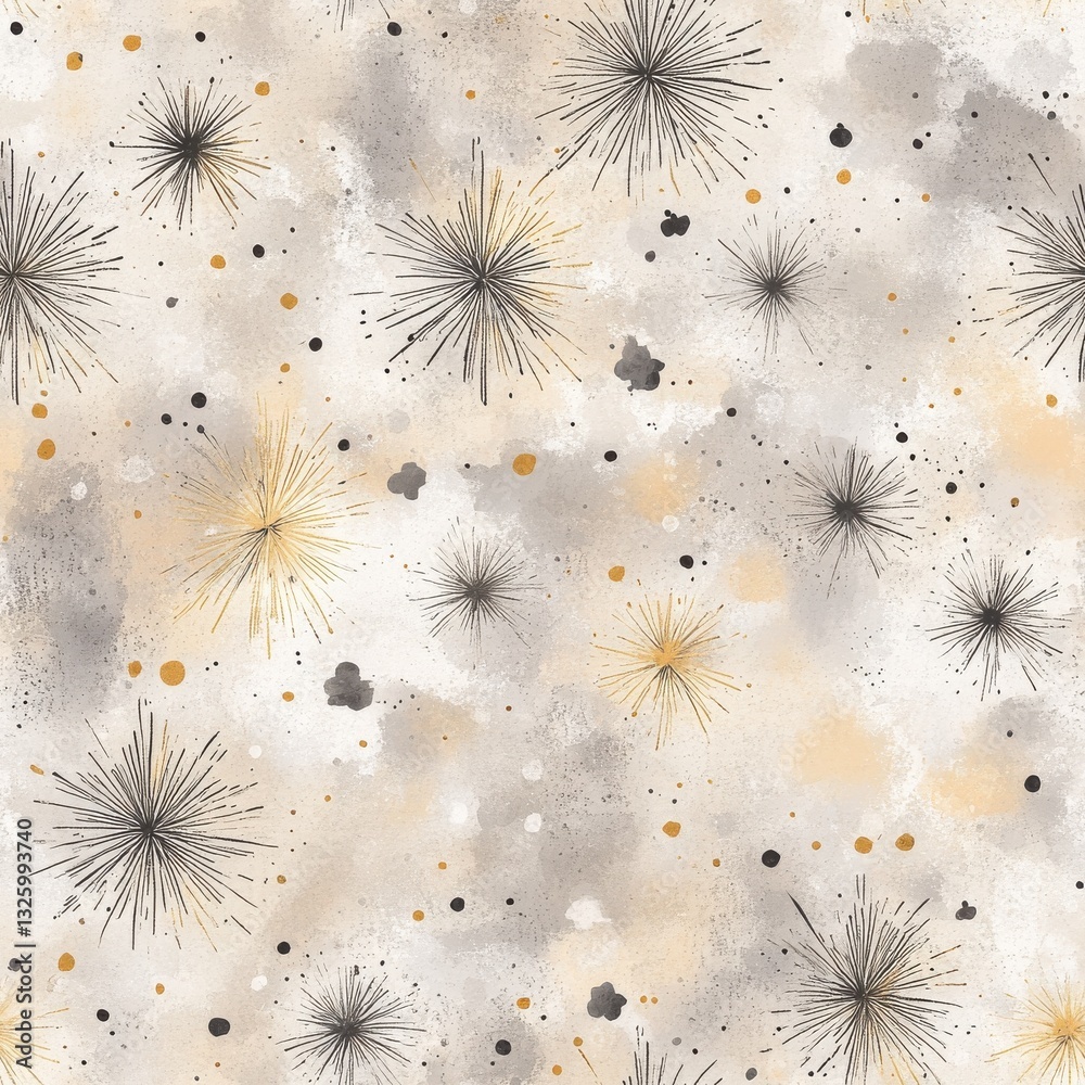 Aufkleber serene watercolor doodle cartoon design featuring abstract shapes and soft colors ideal for calming 