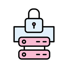Data Center Security Vector Icon