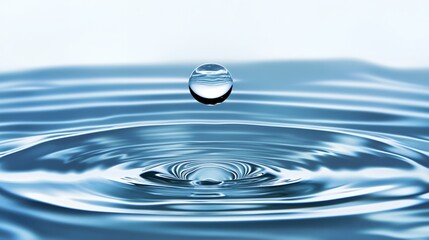 Water Drop Impact Ripples Blue Liquid Nature sea zen pure calm aqua lake clean