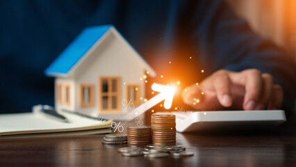 Real estate concept business. residential, financial, loan, rental, finance, agreement, estate, property, real, housing. home insurance and real estate protection.  Real estate investment concept.