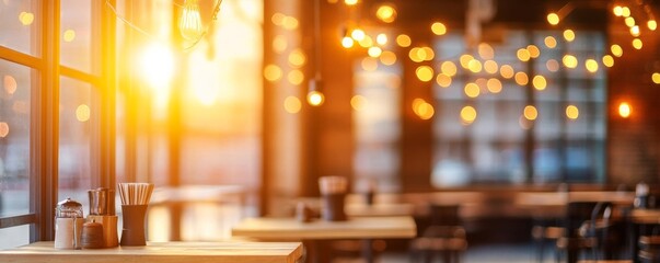 A loft cafe interior with a mix of industrial and vintage styles, warm ambiance, and creative design