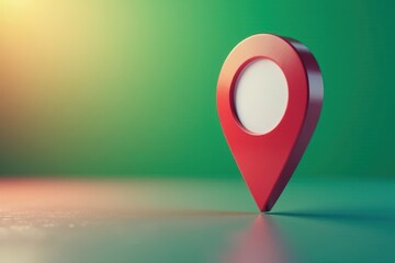 Abstract green background, geometric location marker, point, spot