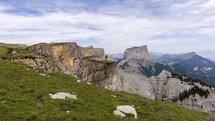 Mountain landscape in the Combeau valley, Vercors, France