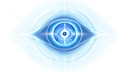 神秘的な光の第三の目が直感と未来を象徴。スピリチュアルなエネルギーを持つ幻想的なデザイン。generative ai